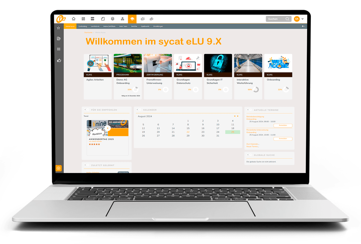 E-Learning, Unterweisungen und Qualifikationsmanagement mit der Lernplattform sycat eLU